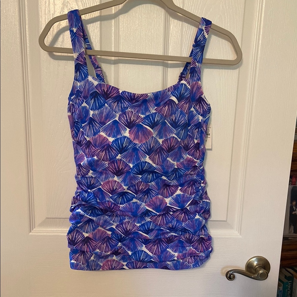 Talbots Blue and Purple Women's Miraclesuit Swim Top, size 8